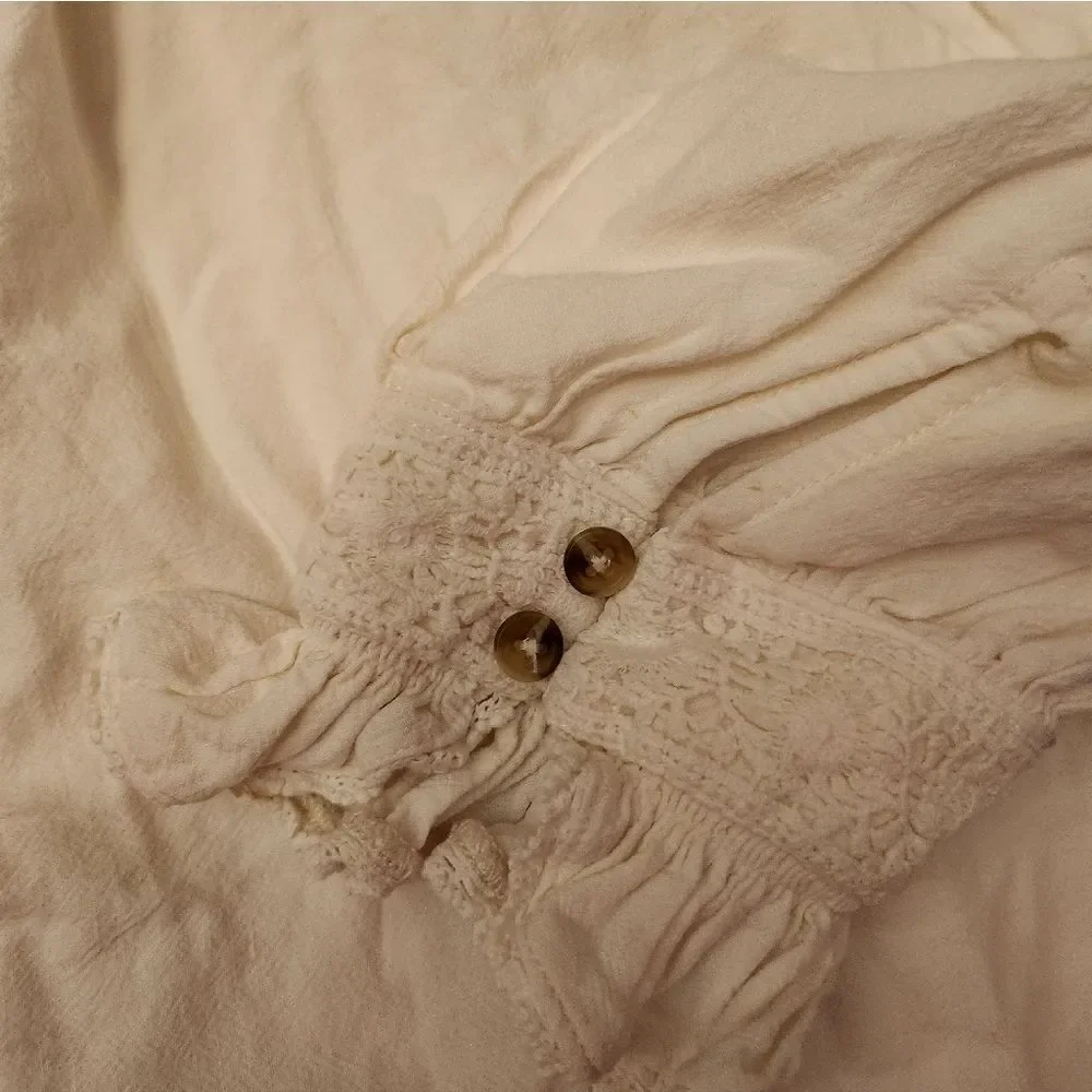 Free People Women's White Lace Detail Jacket